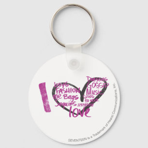 I Heart Graffiti Purple Key Ring