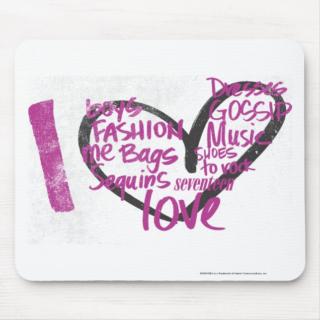 I Heart Graffiti Purple Mouse Pad (Front)