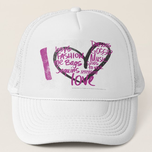 I Heart Graffiti Purple Trucker Hat (Front)