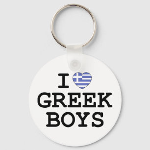 I Heart Greek Boys Key Ring