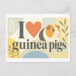 "I [Heart] Guinea Pigs" Postcard