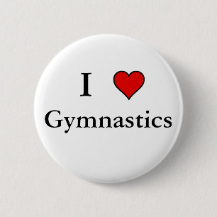 I Heart Gymnastics 6 Cm Round Badge