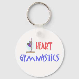 I HEART GYMNASTICS KEYCHAIN