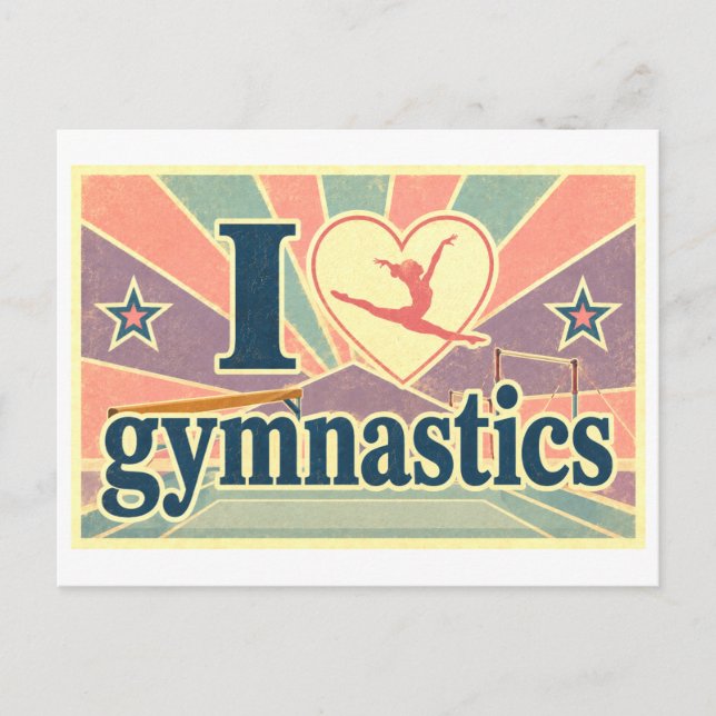 "I [Heart] Gymnastics" Postcard (Front)