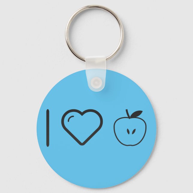 I Heart Half Apples Key Ring (Front)