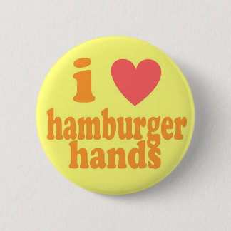 I Heart Hamburger Hands 6 Cm Round Badge