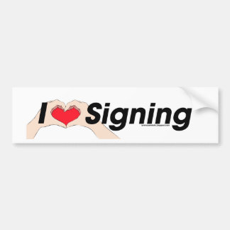 I heart Hands Signing Bumper Sticker