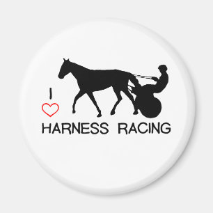 I Heart Harness Racing Magnet