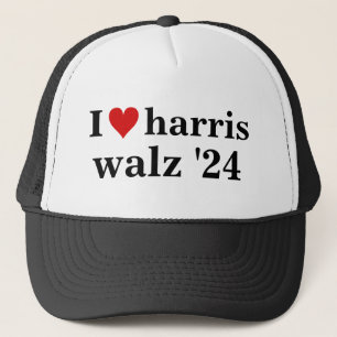 i heart harris walz 2024 election president    trucker hat
