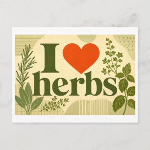 "I [Heart] Herbs" Postcard