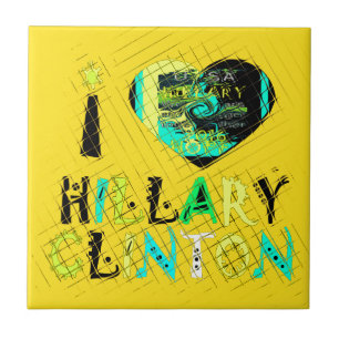 I Heart Hillary Clinton: Graffiti Expression Art Ceramic Tile