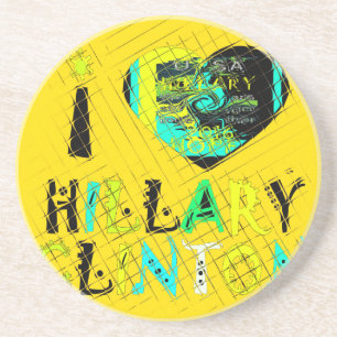 I Heart Hillary Clinton: Graffiti Expression Art Coaster