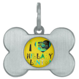 I Heart Hillary Clinton: Graffiti Expression Art Pet ID Tag