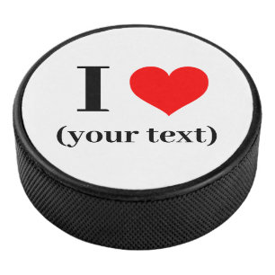 I HEART! Hockey Puck - Regulation Size