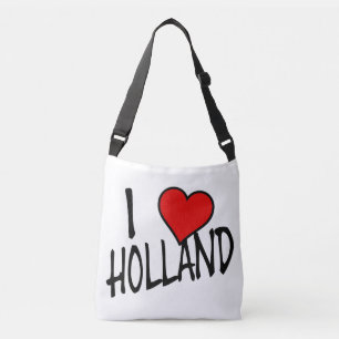 I Heart Holland bk on wt cbbcnt Crossbody Bag