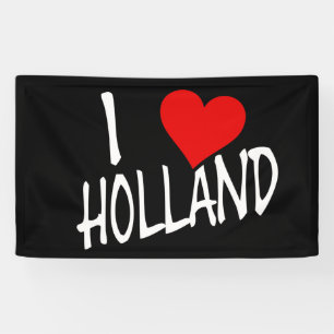 I Heart Holland wt on bk bnrcnt Banner