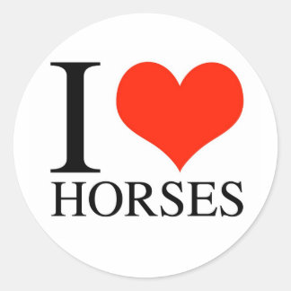 I Heart Horses Classic Round Sticker