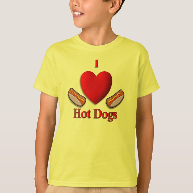 I Heart Hot Dogs T-Shirt (Front)