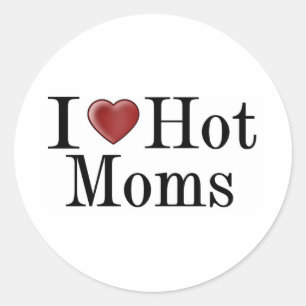 I Heart Hot Moms Classic Round Sticker