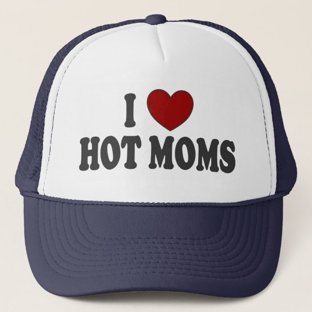 I Heart Hot Moms Trucker Hat (Front)