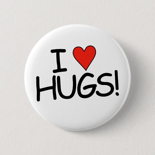I "HEART" Hugs! 6 Cm Round Badge (Front)