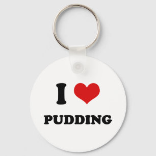I Heart I Love Pudding Key Ring