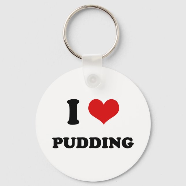 I Heart I Love Pudding Key Ring (Front)