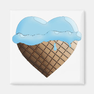 I (Heart) Ice Cream! Blueberry Blue Magnet