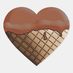I (Heart) Ice Cream! Chocolate Heart Sticker