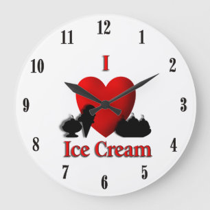 I Heart Ice Cream Large Clock