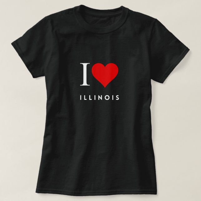 I Heart Illinois blk Womens T-Shirt (Design Front)