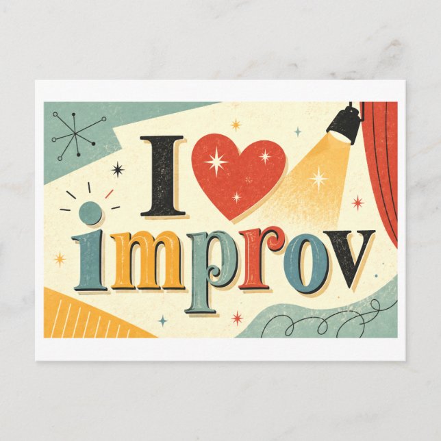 "I [Heart] Improv" Postcard (Front)