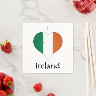 I Heart Ireland Irish Tricolour Flag Napkin