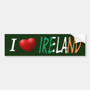I Heart Ireland on Irish Flag bscn Bumper Sticker