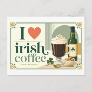 "I [Heart] Irish Coffee" Postcard