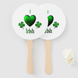 I Heart Irish Hand Fan