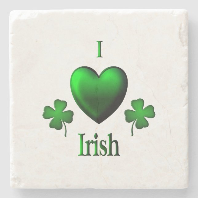 I Heart Irish Stone Coaster (Front)