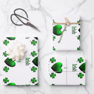 I Heart Irish Wrapping Paper Sheet