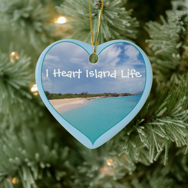 I Heart Island Life  Ceramic Ornament (Tree)