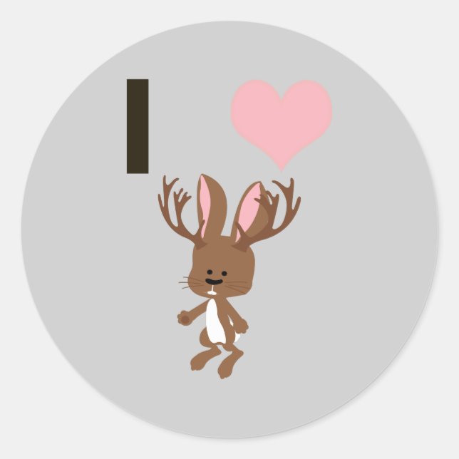 I heart Jackalope Classic Round Sticker (Front)