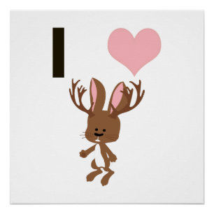 I heart Jackalope Poster