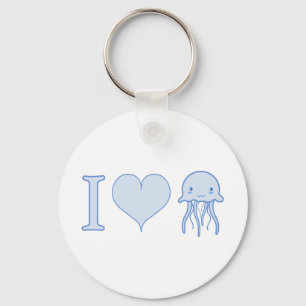 I Heart Jellyfish Key Ring