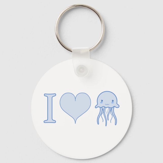 I Heart Jellyfish Key Ring (Front)