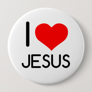 I HEART JESUS 10 CM ROUND BADGE