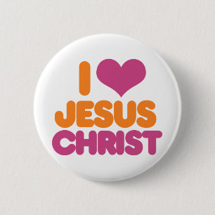 I Heart Jesus Christ 6 Cm Round Badge