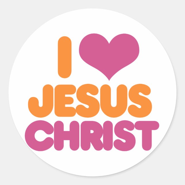 I Heart Jesus Christ Classic Round Sticker (Front)