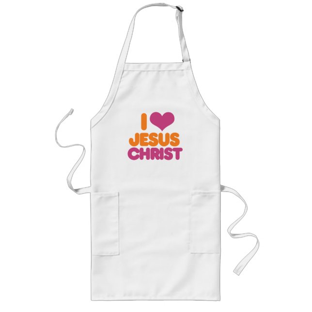 I Heart Jesus Christ Long Apron (Front)