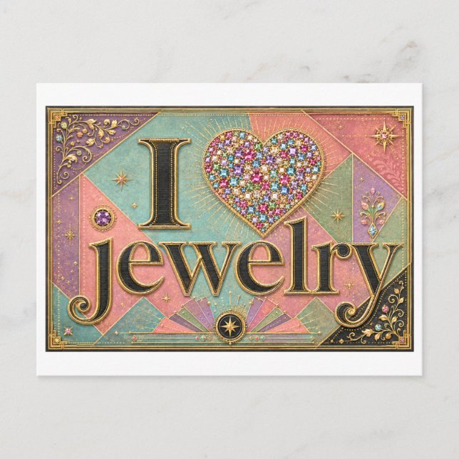 "I [Heart] Jewellery" Postcard (Front)