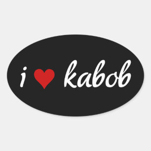 I heart kabob I love kabob Oval Sticker