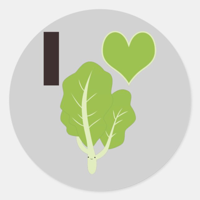 I heart Kale Classic Round Sticker (Front)